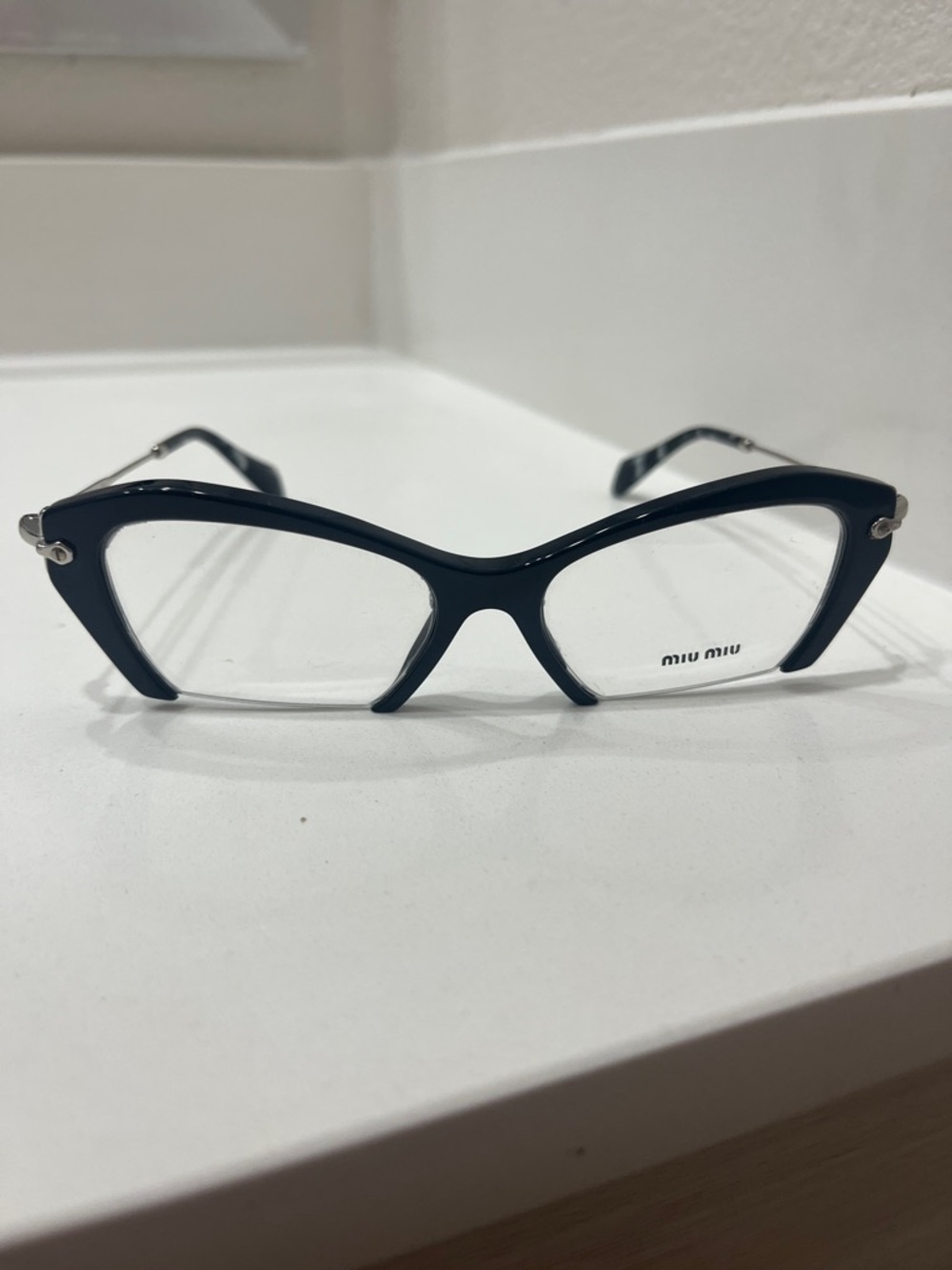 Miu Miu Navy Black Cat-Eye Glasses